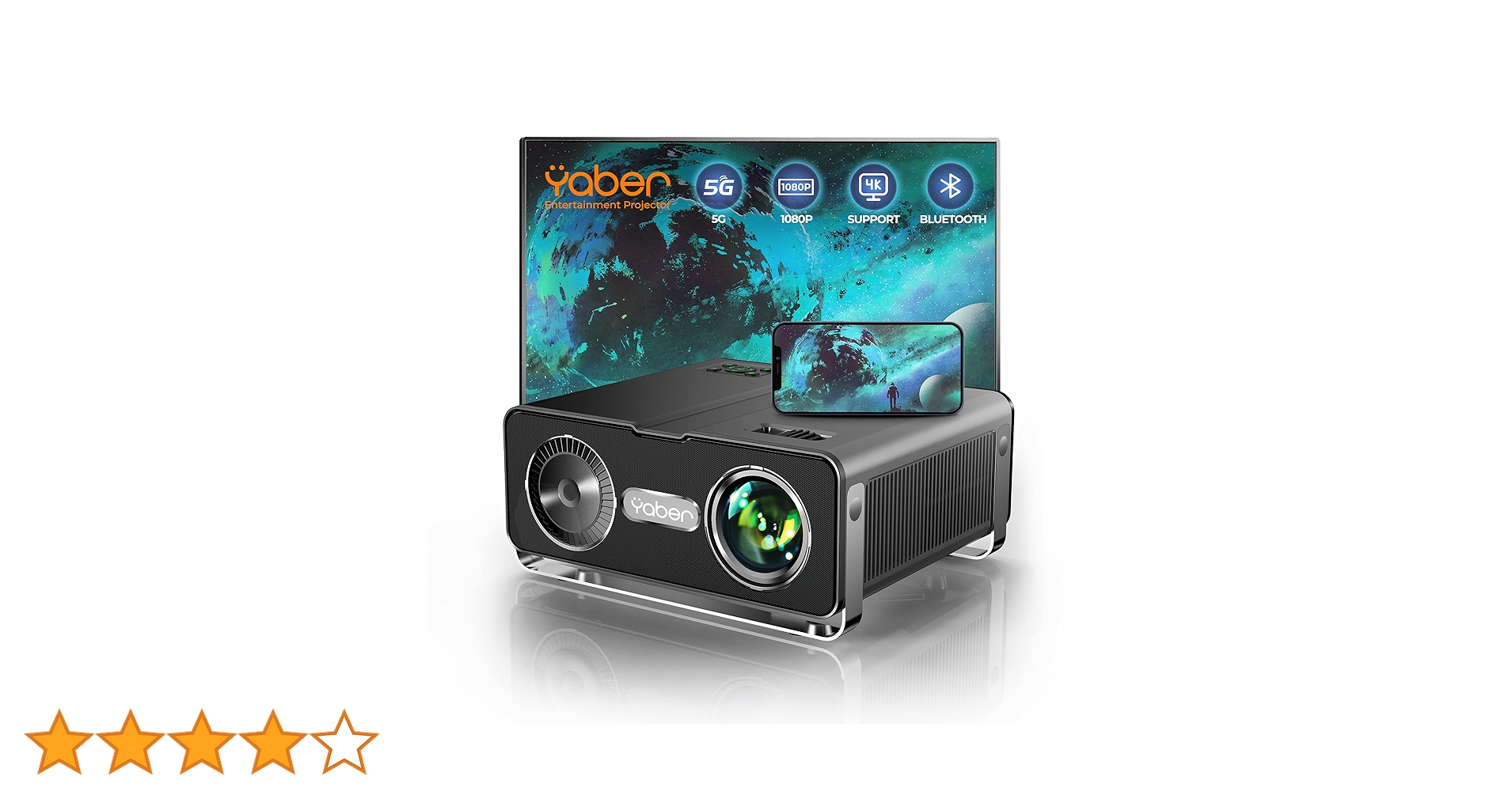 Yaber Proyector 本体 YABER V10 5G WiFi Bluetooth Projector, 15000L Full HD Native